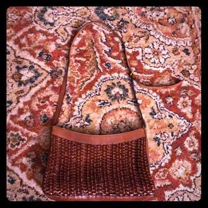 Genuine leather Etienne Aigner basket weave purse